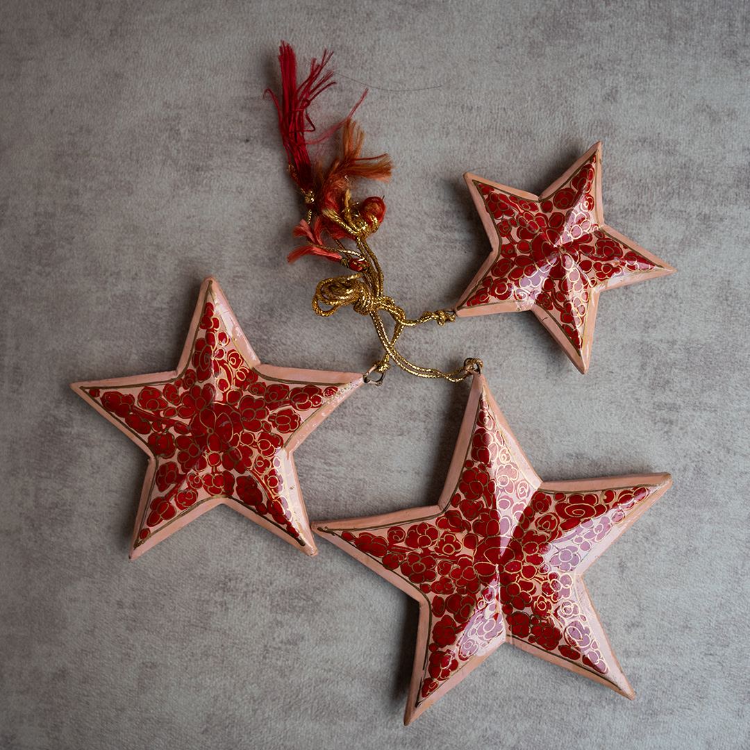 Artisan Vermilion Stars - Set of 3