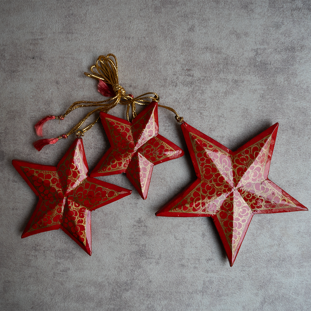 Gilded Ruby Stars