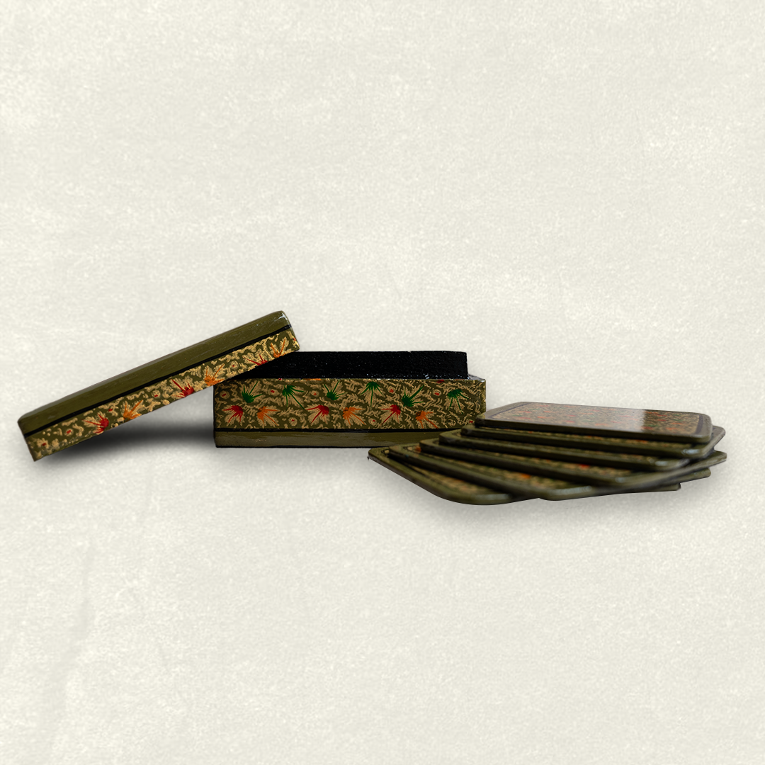 Olive Spring Coasters & Box