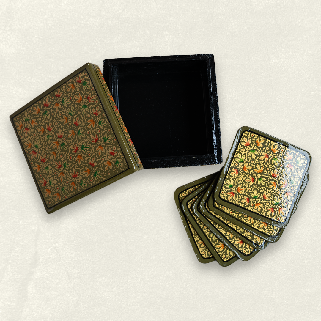 Olive Spring Coasters & Box